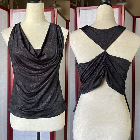Moda Dress Top w/ Plunging Neckline, Open Back & Subtle Designs (Size: Small) - Picture 10 of 15